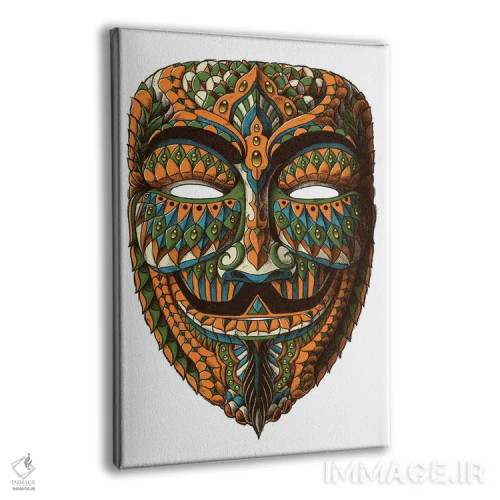 تابلو نقاب ناشناس رنگی شماره ۲ (ماسک گای فاکس) اثر بیوورکز - نمای پرسپکتیو محصول