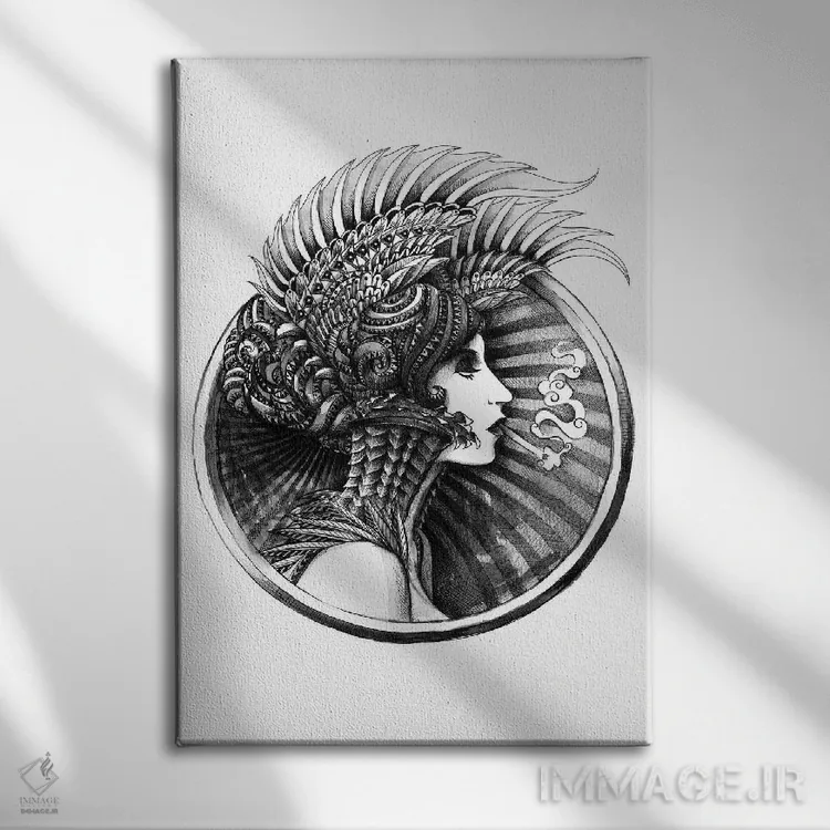 تابلو والکری (زن جنگجوی اسطوره نروژی) اثر بیوورکز - نمای روبهرو روی دیوار