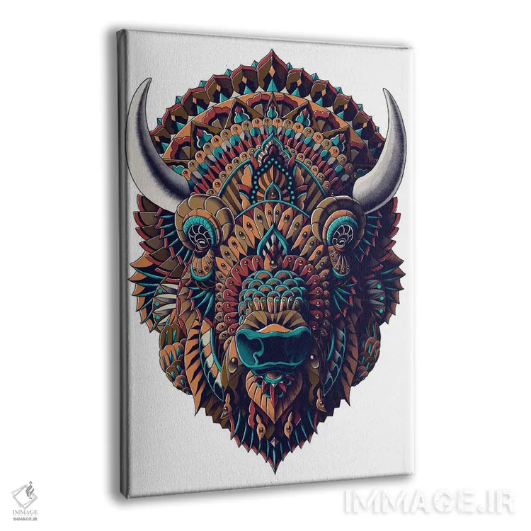 تابلو گاومیش رنگی شماره ۱ اثر بیوورکز - نمای پرسپکتیو محصول