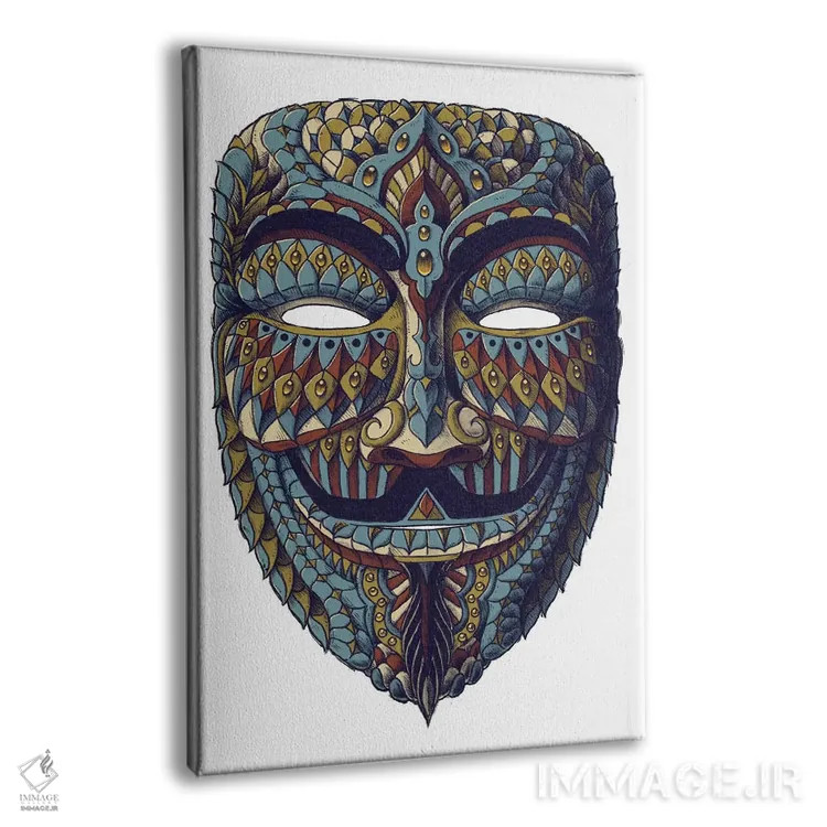 تابلو نقاب ناشناس رنگی شماره ۳ (ماسک گای فاکس) اثر بیوورکز - نمای پرسپکتیو محصول