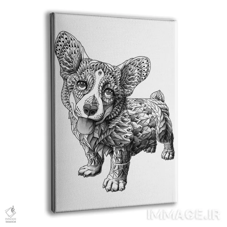 تابلو سگ کورگی اثر بیوورکز - نمای پرسپکتیو محصول