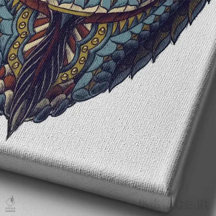 تابلو نقاب ناشناس رنگی شماره ۳ (ماسک گای فاکس) اثر بیوورکز - نمای نزدیک بافت بوم