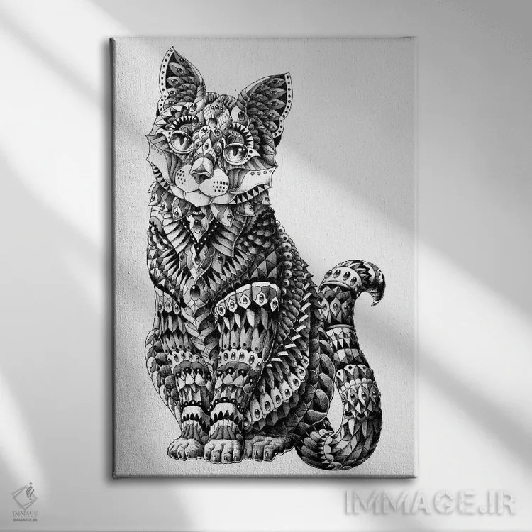 تابلو گربه اثر بیوورکز - نمای روبهرو روی دیوار