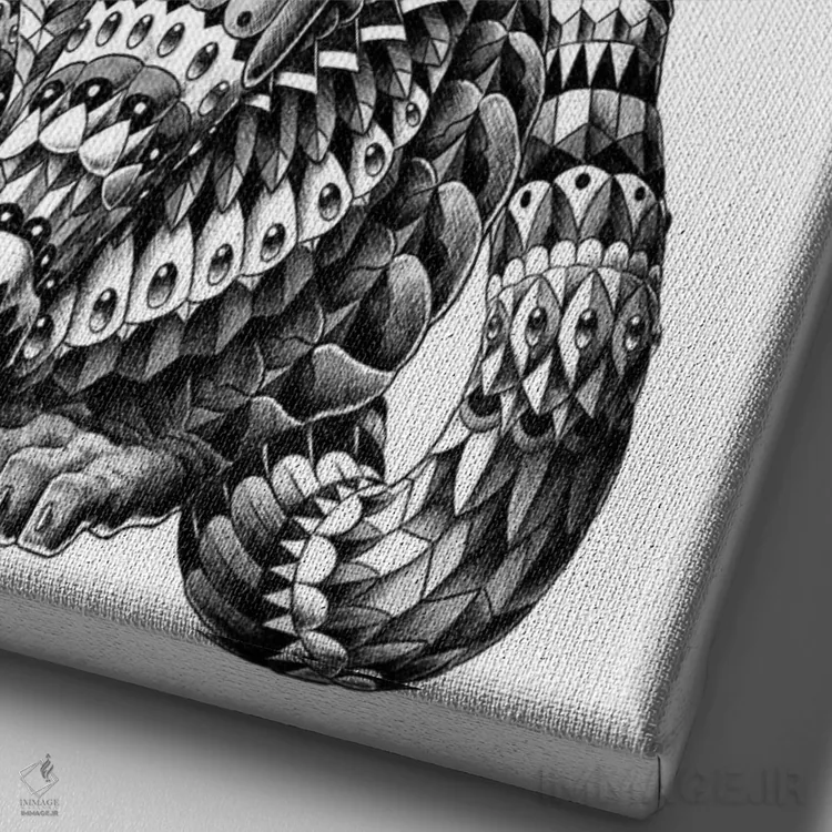 تابلو گربه اثر بیوورکز - نمای نزدیک بافت بوم