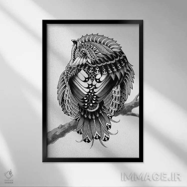 تابلو چرخریسک (پرنده) اثر بیوورکز - نمای قابدار مشکی