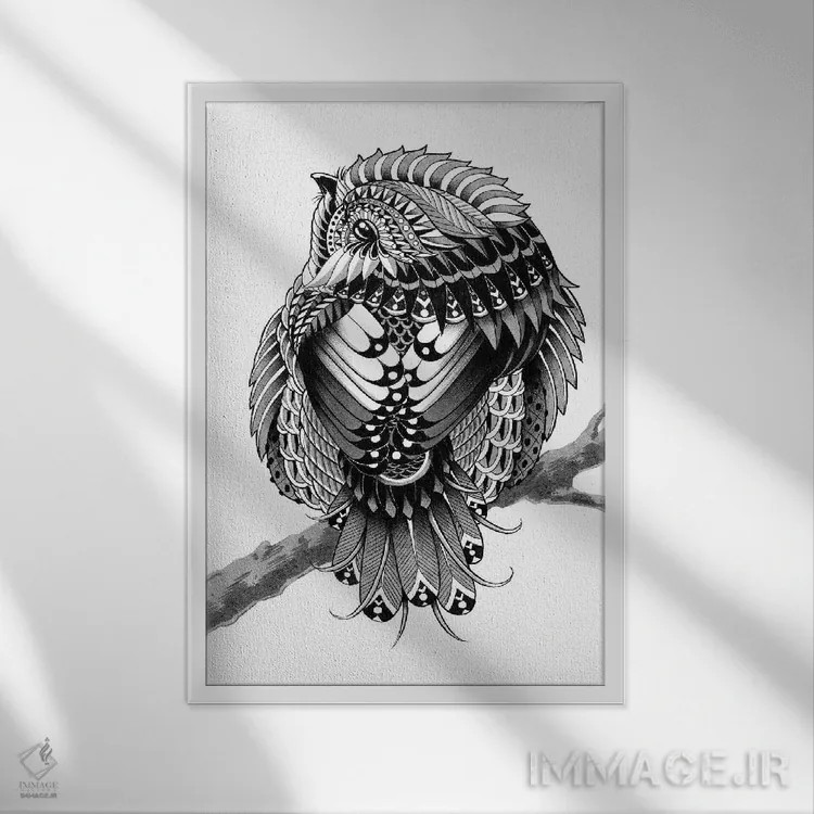 تابلو چرخریسک (پرنده) اثر بیوورکز - نمای قابدار سفید