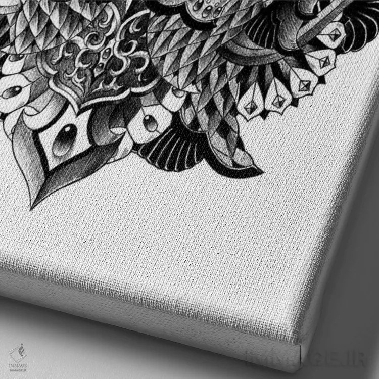 تابلو جغد سده اثر بیوورکز - نمای نزدیک بافت بوم