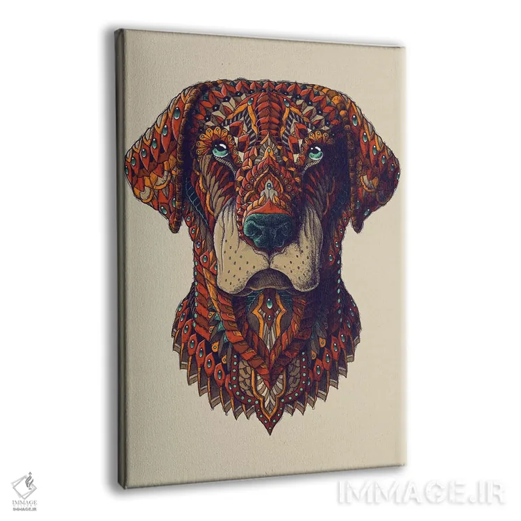 تابلو لبرادور رنگی شماره ۱ اثر بیوورکز - نمای پرسپکتیو محصول