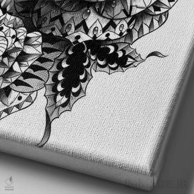 تابلو چهار گل رز اثر بیوورکز - نمای نزدیک بافت بوم