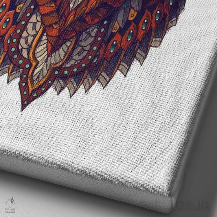 تابلو لبرادور رنگی شماره ۲ اثر بیوورکز - نمای نزدیک بافت بوم