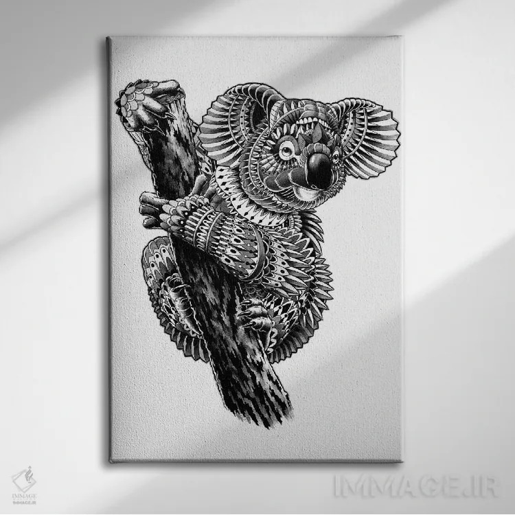 تابلو کوالای تزیینی اثر بیوورکز - نمای روبهرو روی دیوار