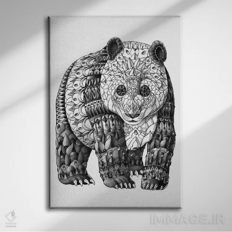 تابلو پاندا اثر بیوورکز - نمای روبهرو روی دیوار