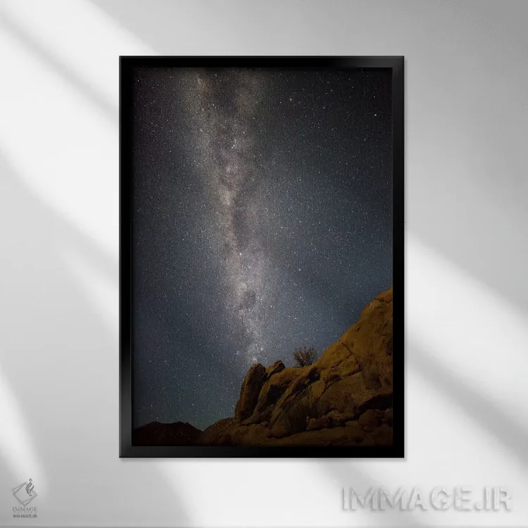 تابلو کهکشان راه شیری از ریخترسولد، کیپ شمالی، آفریقای جنوبی اثر بیل یانگ - نمای قابدار مشکی