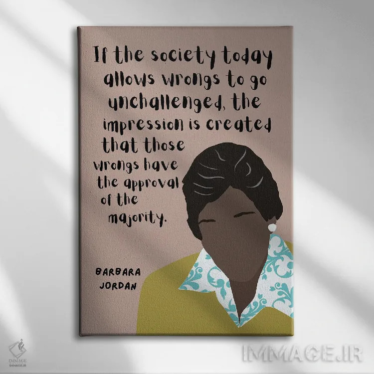 تابلو نقل قول باربارا جردن اثر برینی پرینتیبلز - نمای روبهرو روی دیوار