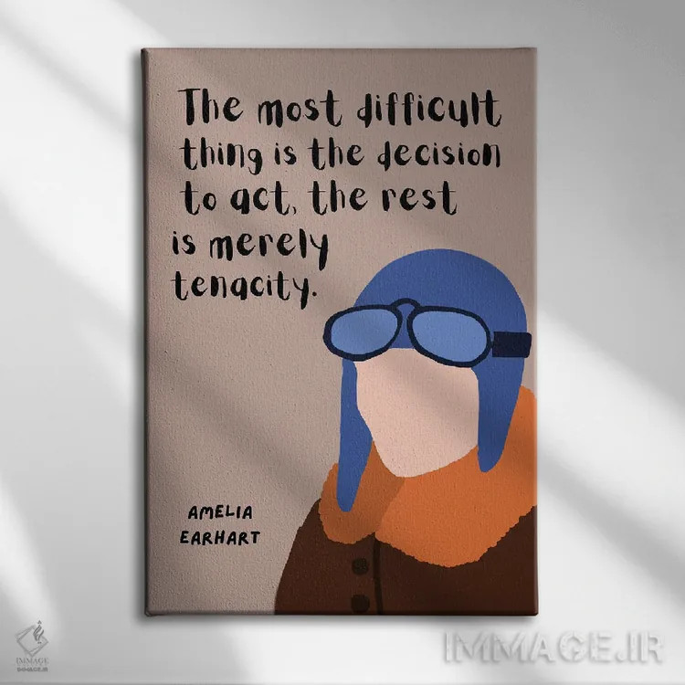 تابلو نقل قول آملیا ارهارت اثر برینی پرینتیبلز - نمای روبهرو روی دیوار