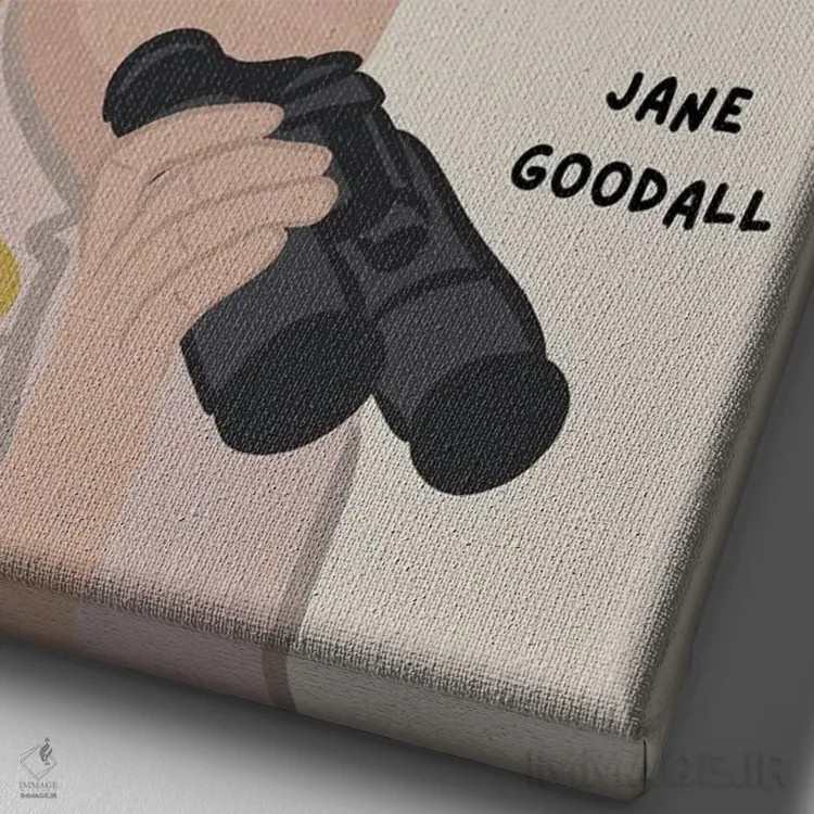 تابلو نقل قول جین گودال اثر برینی پرینتیبلز - نمای نزدیک بافت بوم