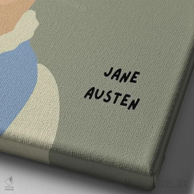 تابلو نقل قول جین آستن اثر برینی پرینتیبلز - نمای نزدیک بافت بوم