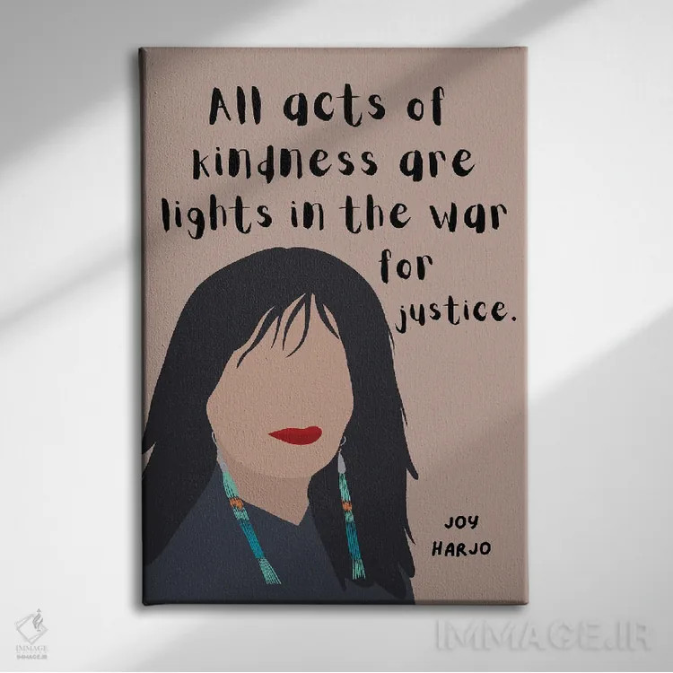 تابلو نقل قول جوی هارجو اثر برینی پرینتیبلز - نمای روبهرو روی دیوار