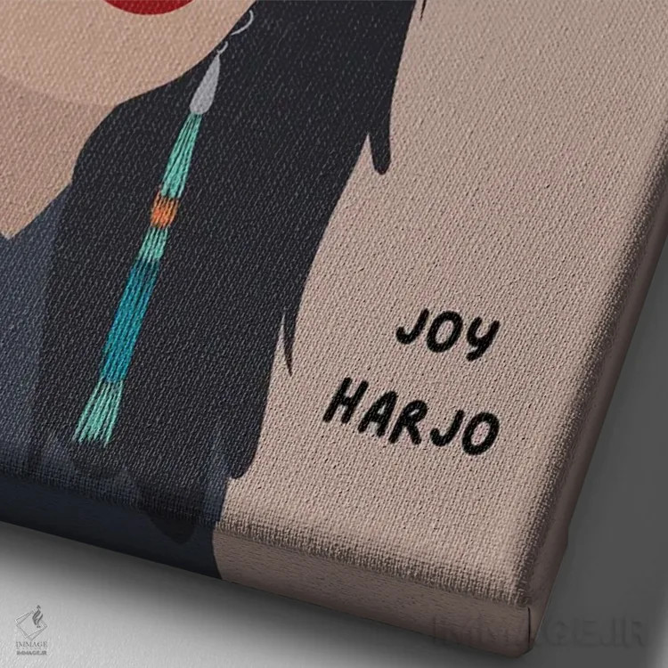 تابلو نقل قول جوی هارجو اثر برینی پرینتیبلز - نمای نزدیک بافت بوم