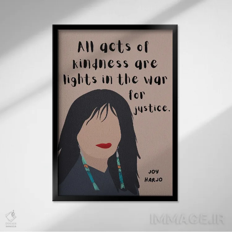 تابلو نقل قول جوی هارجو اثر برینی پرینتیبلز - نمای قابدار مشکی