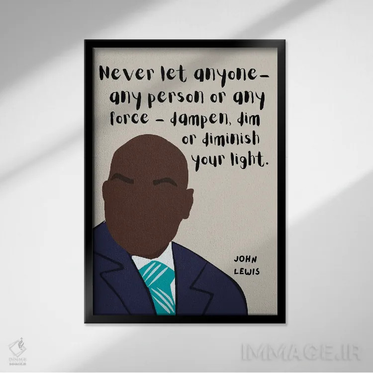 تابلو نقل قول جان لوئیس اثر برینی پرینتیبلز - نمای قابدار مشکی