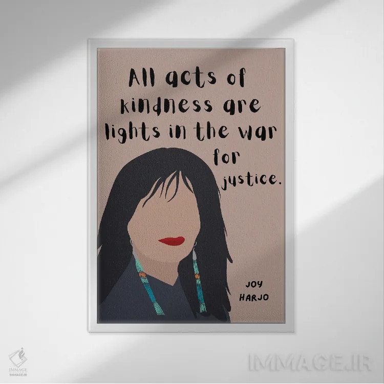 تابلو نقل قول جوی هارجو اثر برینی پرینتیبلز - نمای قابدار سفید