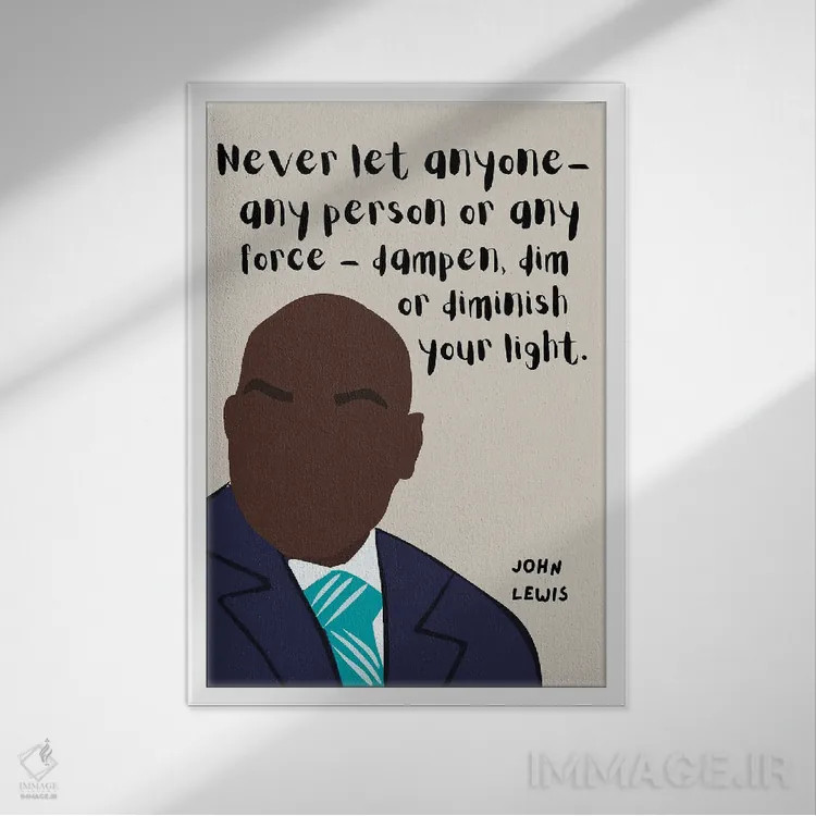 تابلو نقل قول جان لوئیس اثر برینی پرینتیبلز - نمای قابدار سفید