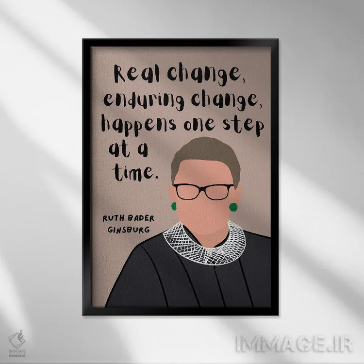 تابلو نقل قول روث بیدر گینزبرگ اثر برینی پرینتیبلز - نمای قابدار مشکی