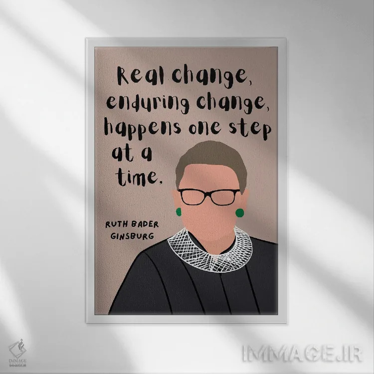 تابلو نقل قول روث بیدر گینزبرگ اثر برینی پرینتیبلز - نمای قابدار سفید