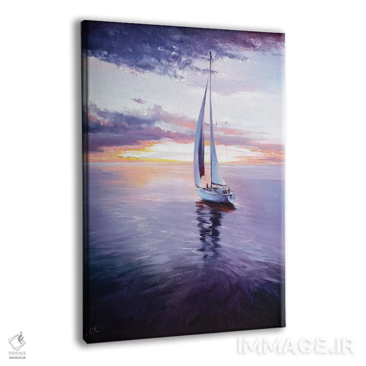 تابلو قایقرانی در غروب رنگارنگ اثر بُژنا فوخس - نمای پرسپکتیو محصول