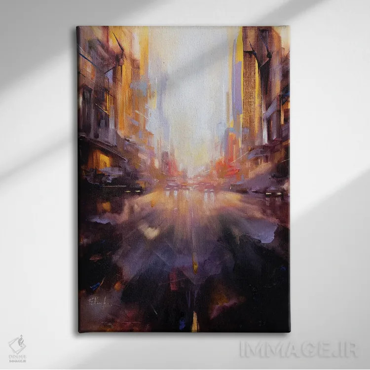 تابلو در مسیر غروب اثر بُژنا فوخس - نمای روبهرو روی دیوار