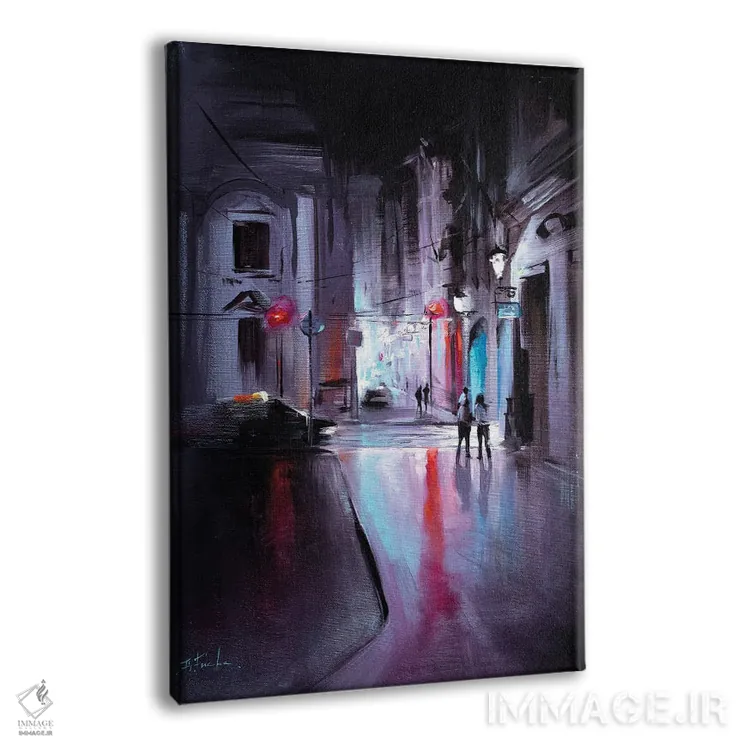 تابلو پیاده‌روی در نیمه‌شب اثر بُژنا فوخس - نمای پرسپکتیو محصول
