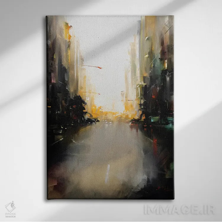 تابلو خیابان شهری اثر بُژنا فوخس - نمای روبهرو روی دیوار