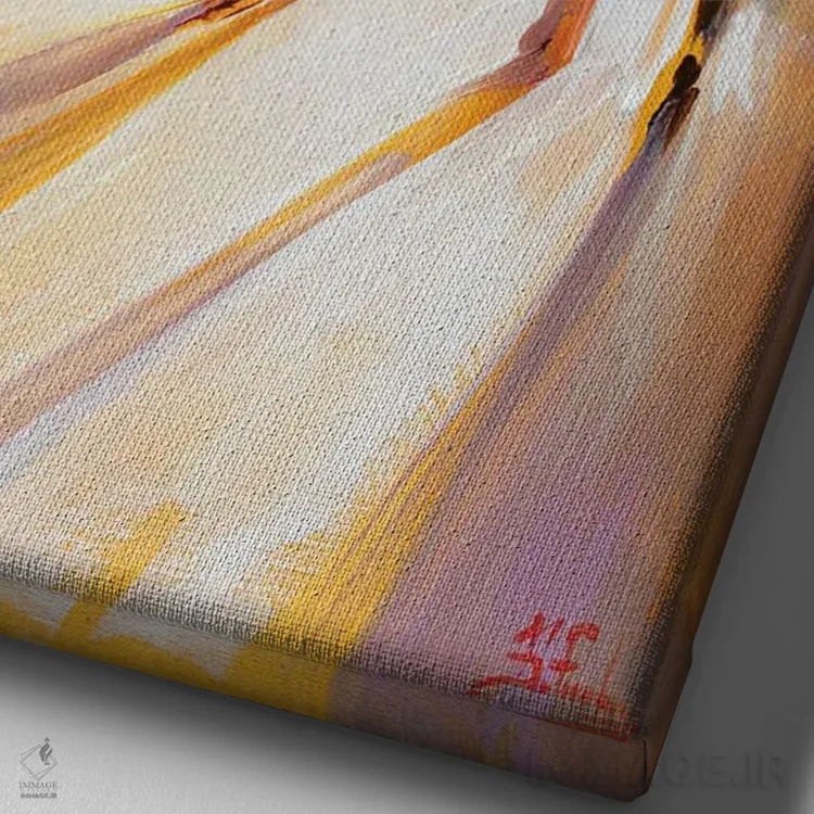 تابلو روز آفتابی در پراگ اثر بُژنا فوخس - نمای نزدیک بافت بوم