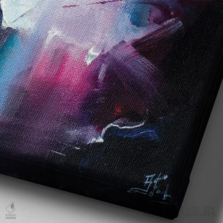 تابلو حال و هوای نئون اثر بُژنا فوخس - نمای نزدیک بافت بوم