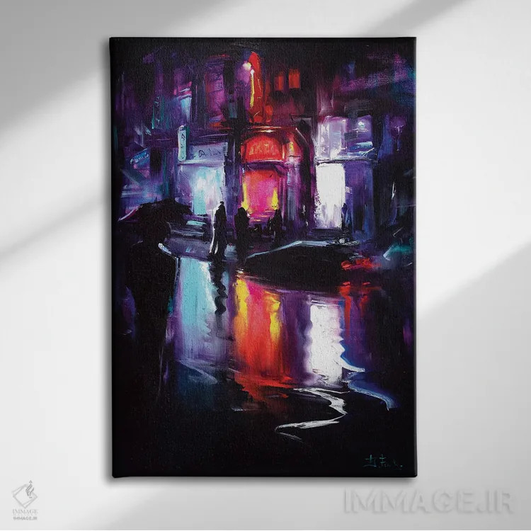 تابلو پرسههای شبانه اثر بُژنا فوخس - نمای روبهرو روی دیوار