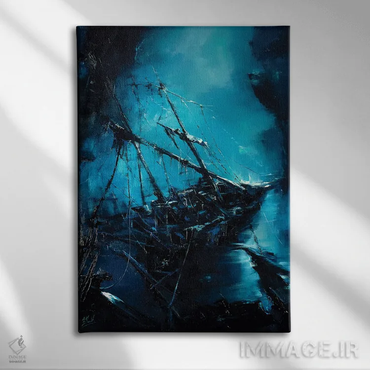 تابلو کشتی شکسته اثر بُژنا فوخس - نمای روبهرو روی دیوار