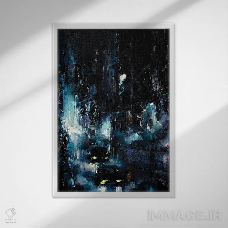 تابلو چشمانداز خیابانهای شهر اثر بُژنا فوخس - نمای قابدار سفید