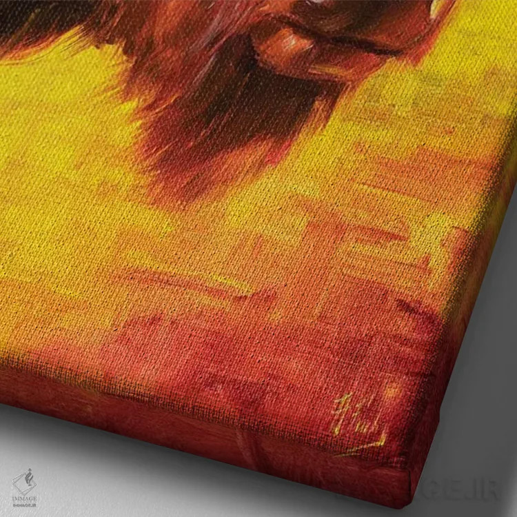 تابلو بایسون (گاومیش آمریکایی) اثر بُژنا فوخس - نمای نزدیک بافت بوم