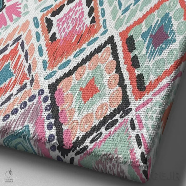 تابلو ساعت گلها ۴ اثر کارولین آلفردز - نمای نزدیک بافت بوم