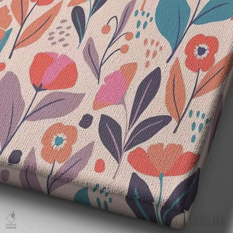 تابلو ساعت گلها ۳ اثر کارولین آلفردز - نمای نزدیک بافت بوم