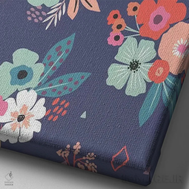 تابلو ساعت گلها ۲ اثر کارولین آلفردز - نمای نزدیک بافت بوم