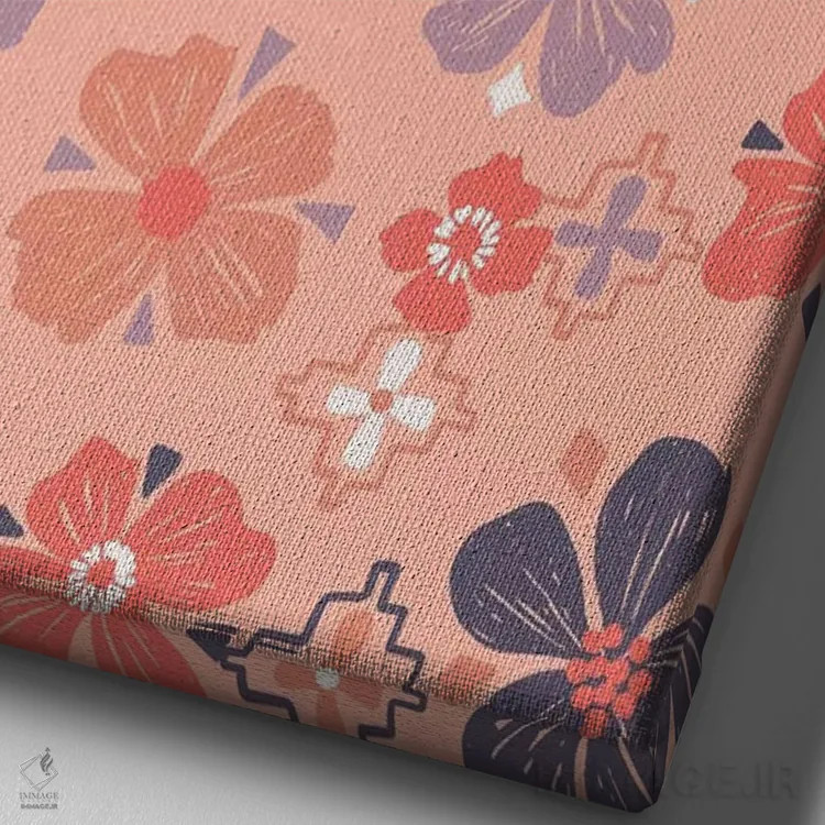 تابلو ساعت گلها ۵ اثر کارولین آلفردز - نمای نزدیک بافت بوم