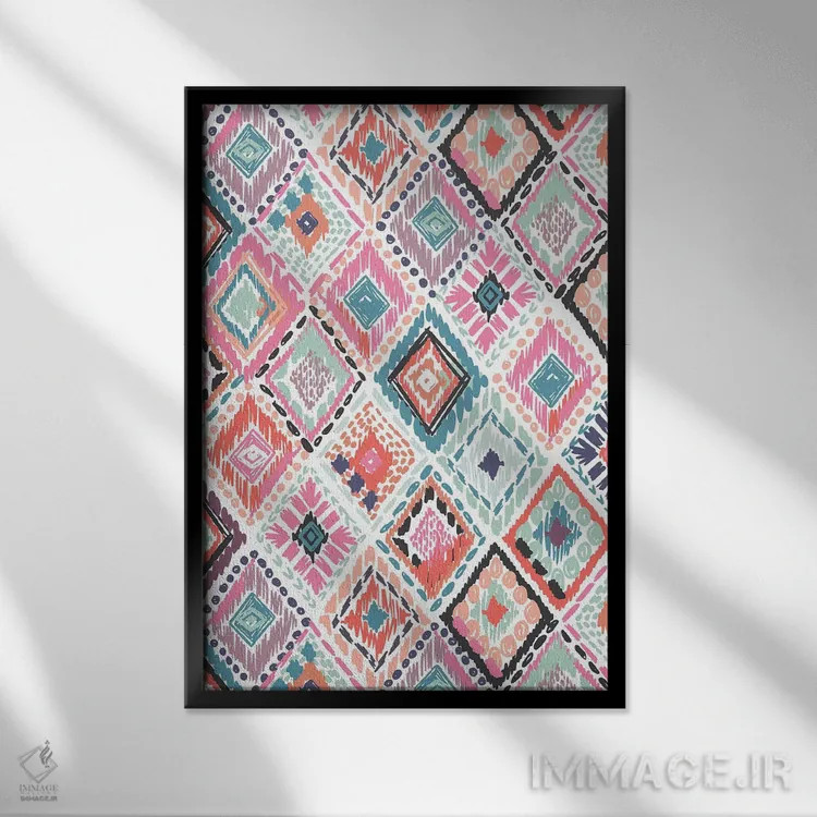 تابلو ساعت گلها ۴ اثر کارولین آلفردز - نمای قابدار مشکی