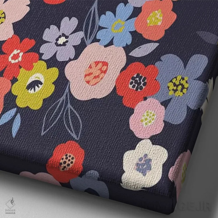 تابلو شکوفهٔ درخشان ۲ اثر کارولین آلفردز - نمای نزدیک بافت بوم