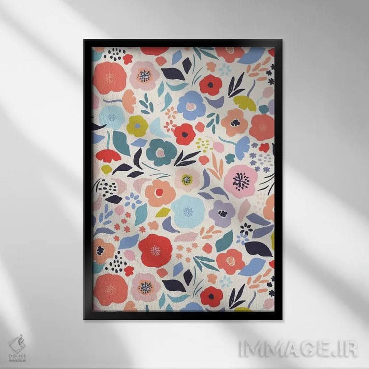 تابلو شکوفهٔ درخشان ۱ اثر کارولین آلفردز - نمای قابدار مشکی