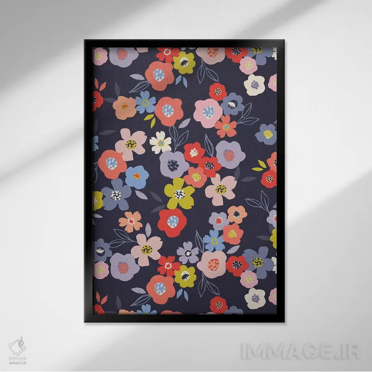 تابلو شکوفهٔ درخشان ۲ اثر کارولین آلفردز - نمای قابدار مشکی