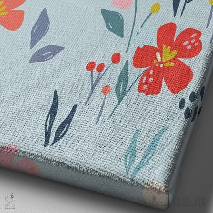 تابلو شکوفهٔ درخشان ۳ اثر کارولین آلفردز - نمای نزدیک بافت بوم