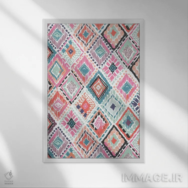 تابلو ساعت گلها ۴ اثر کارولین آلفردز - نمای قابدار سفید