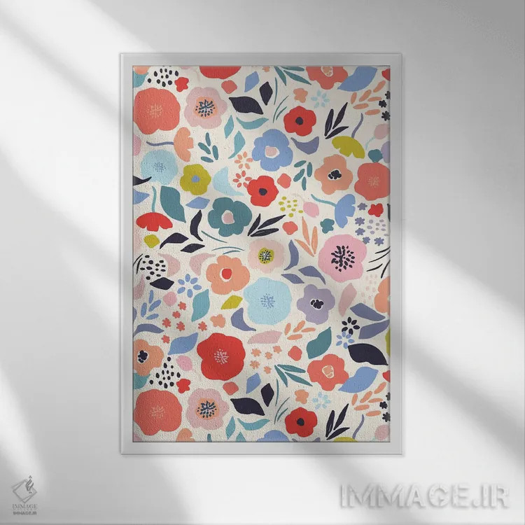 تابلو شکوفهٔ درخشان ۱ اثر کارولین آلفردز - نمای قابدار سفید